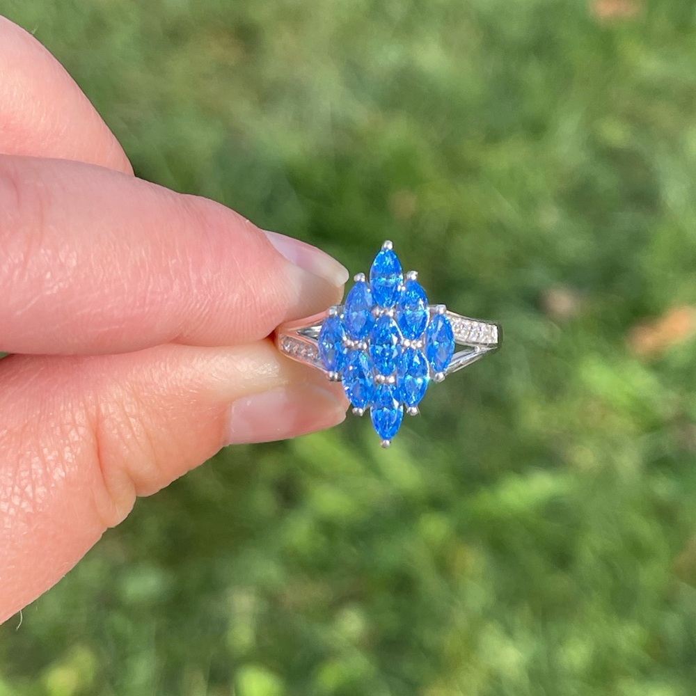BOGO Arctic blue and white zirconia by Swarovski